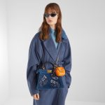 FENDI Peekaboo ISeeU Small Blue flocked denim bag with Night Butterfly embroidery - Image 3
